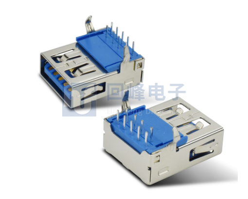 USB母座 AF3.0平口 90°16.6后插彎腳DIP 直邊