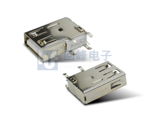 USB母座 AF2.0平口 90°19.4側(cè)插長(zhǎng)體DIP 直邊
